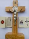 Benedictine standing cross olive wood 27 x 12 cm